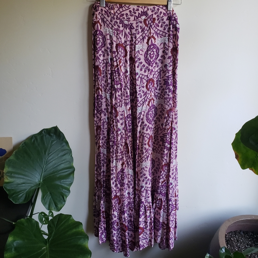 SWAPPED NWOT Moroccan Flora Wrap Maxi Skirt in Rose Quartz - Picture 4 of 11